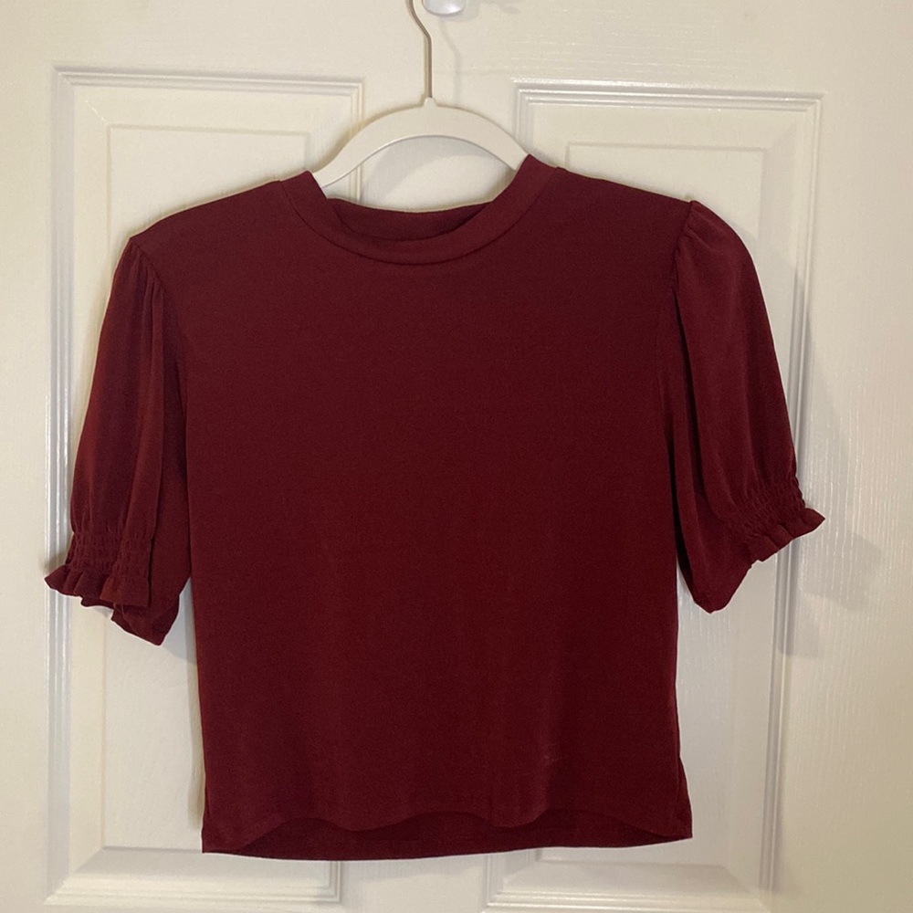Burgundy princess sleeve blouse